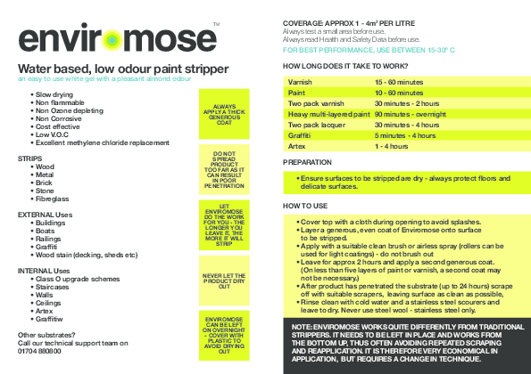 Pro Grade A6 4pp leaflet from Chemicals Ltd - Home of the original Paint Stripper 